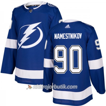 Män Ishockey Tampa Bay Lightning Tröja Vladislav Namestnikov 90 Adidas 2017-2018 Blå Authentic